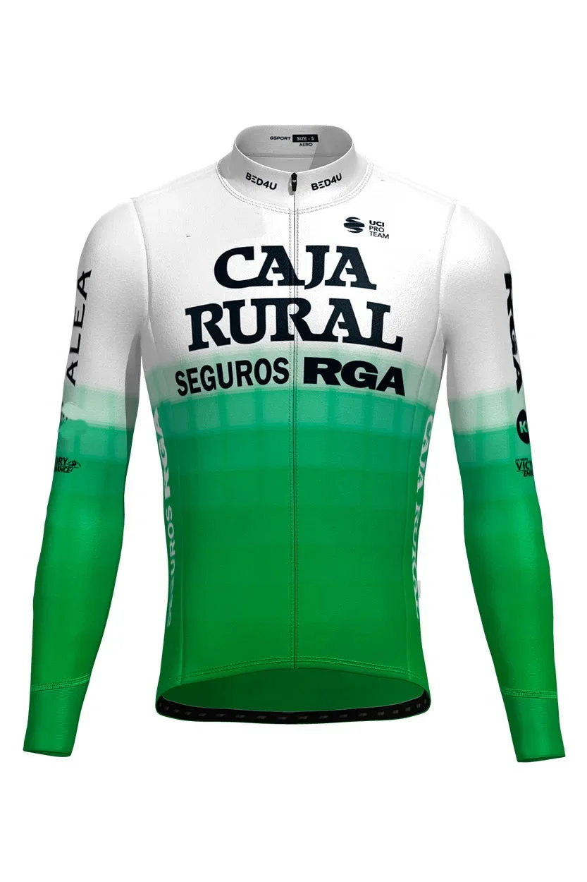 WINTER FLEECE THERMAL 2023 Caja Rural TEAM Cycling Jersey Long Sleeve Bicycle Clothing With Bib PANTS Ropa Ciclismo