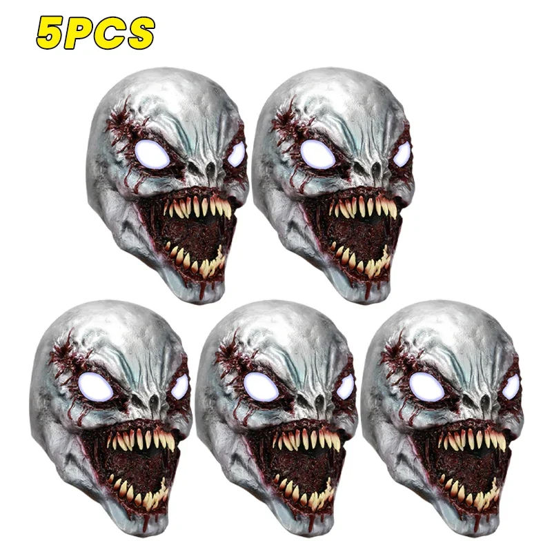 Casque de masque Led Venom pour enfants, gants d'Halloween en latex, accessoires de cosplay, accessoires de masade Tim, accessoires de costume, cadeau de fête drôle, film, nouveau, 2024