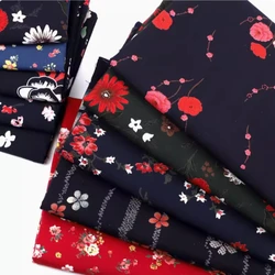High-grade Discharge Printing Slub Mulberry Real Silk Artificial Cotton Fabric Summer Cotton Linen Silk Clothing Dress Fabric