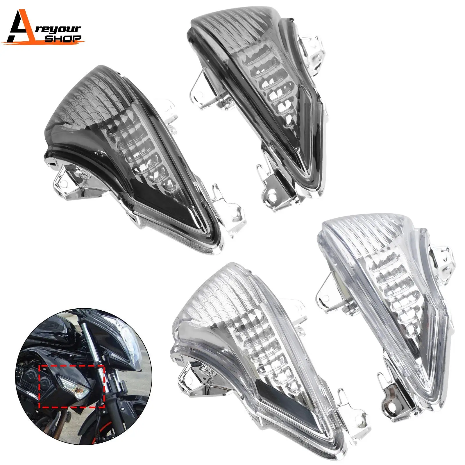 Areyourshop Front Turn Signals Cover For Kawasaki ER-6N EX650 Ninja 650 400R EX400 Motorcycle Parts