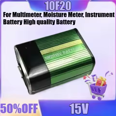 New 10F20 15V Stacked Square Battery for Multimeter, Moisture Meter, Instrument Battery High quality Battery