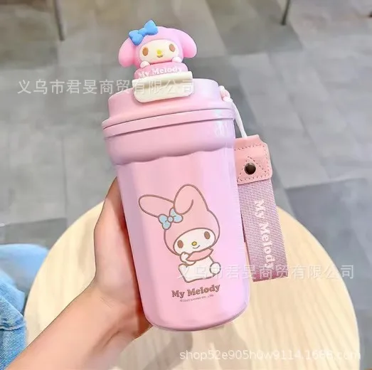 Sanrio Hello Kitty Stuff Kids Thermos Cup Kuromi Insulated Vacuum Flask Kawaii bottiglia d\'acqua in acciaio inossidabile di grande capacità 480ml