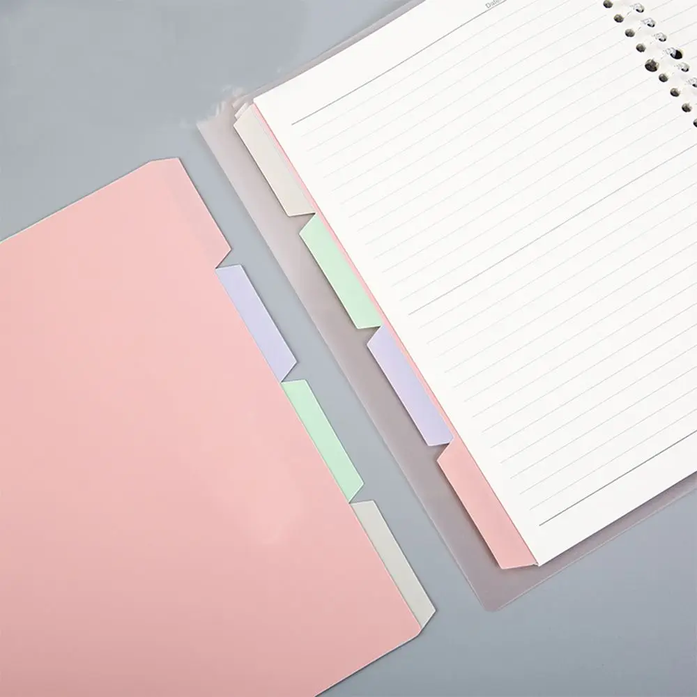Carpetas de cuaderno de negocios, colores surtidos, 4 pestañas, pestañas de índice multicolores, separadores de página, separadores de índice de carpeta de plástico
