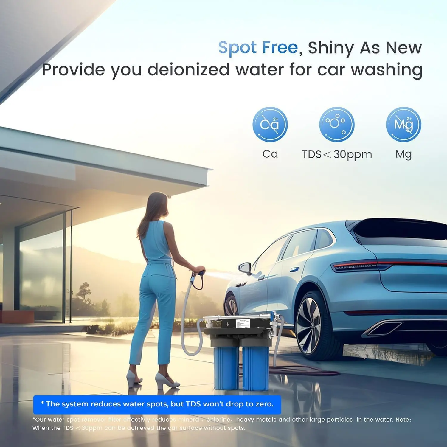 Spotless Car Wash System with Resin, Deionized Water System, Spot Free, Works for All Vehicles, RV, Motorcycles, Windo