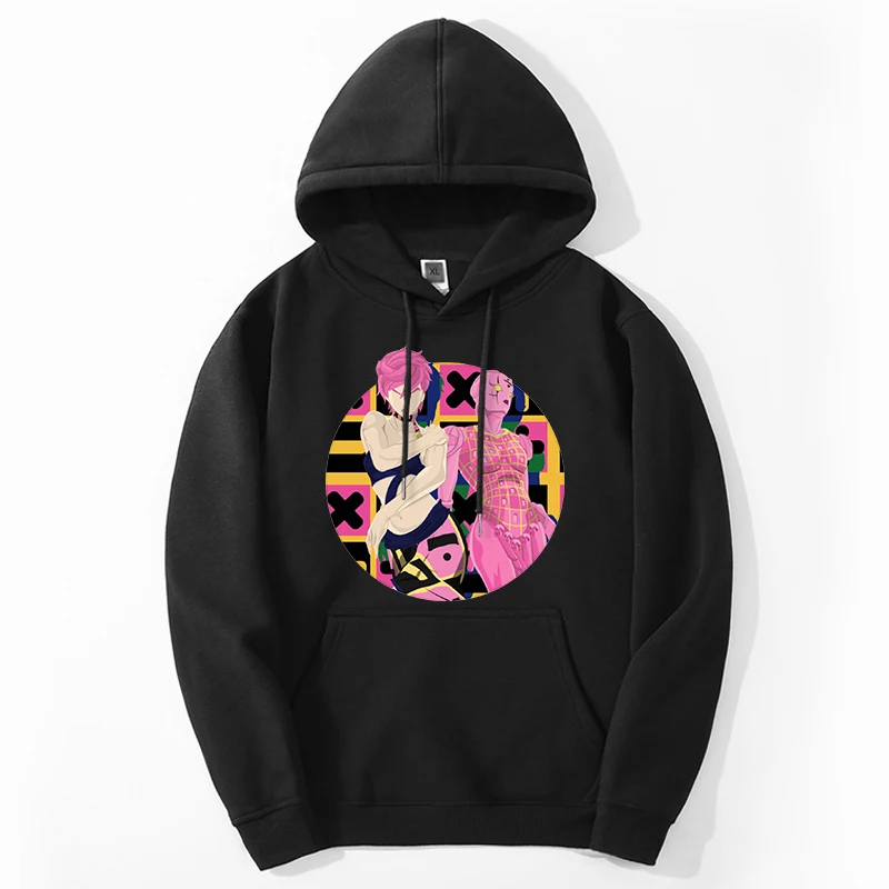 

JOJO's Bizarre Adventure Mens Hoodie Pullover Anime JOJO Printed Male Sweatshirts Harajuku New Loose Sportswear Moletom