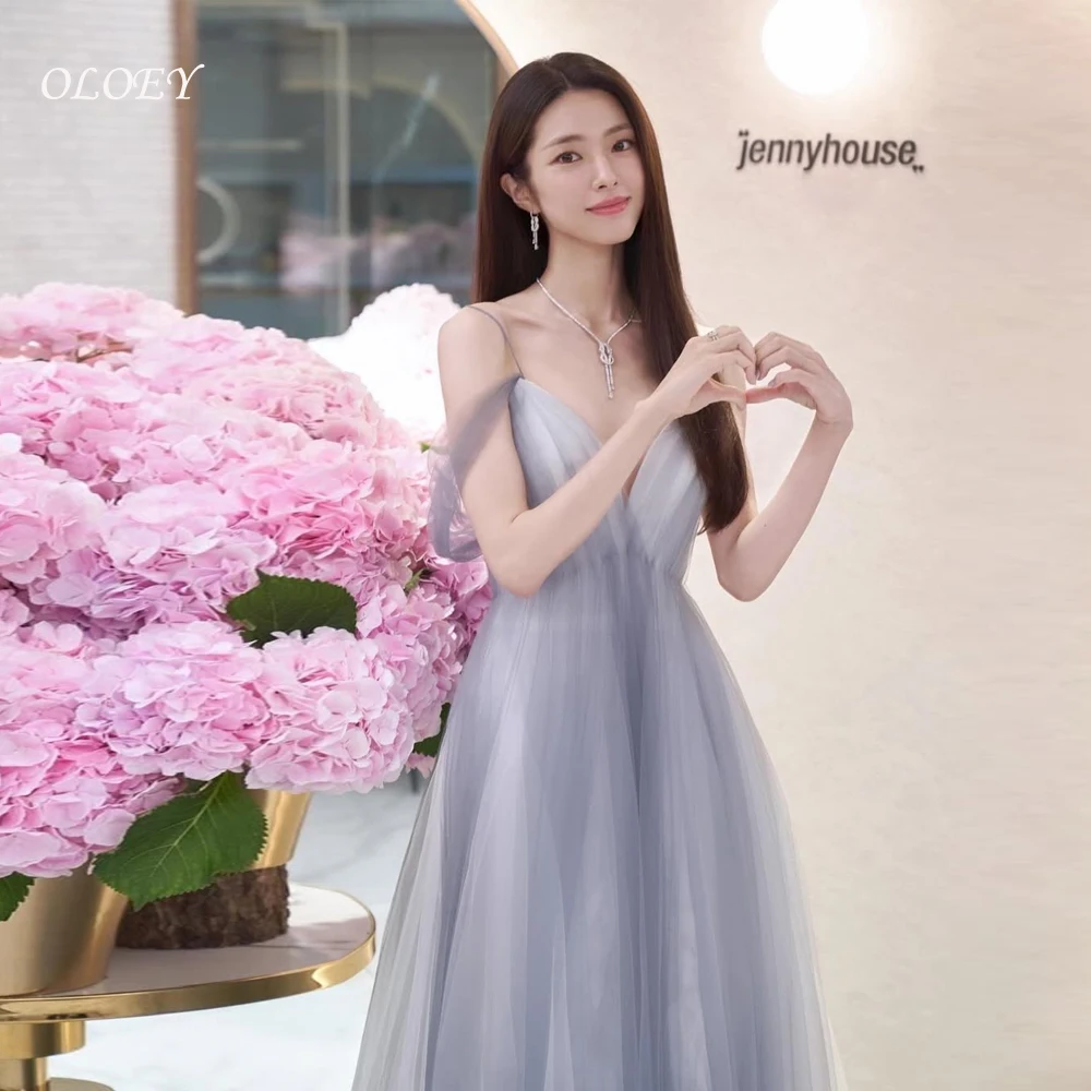 

OLOEY Simple Evening Dresses Korea Sweetheart Sweep Train Long Prom Gowns Customised Formal Party Dress Vestidos de fiesta