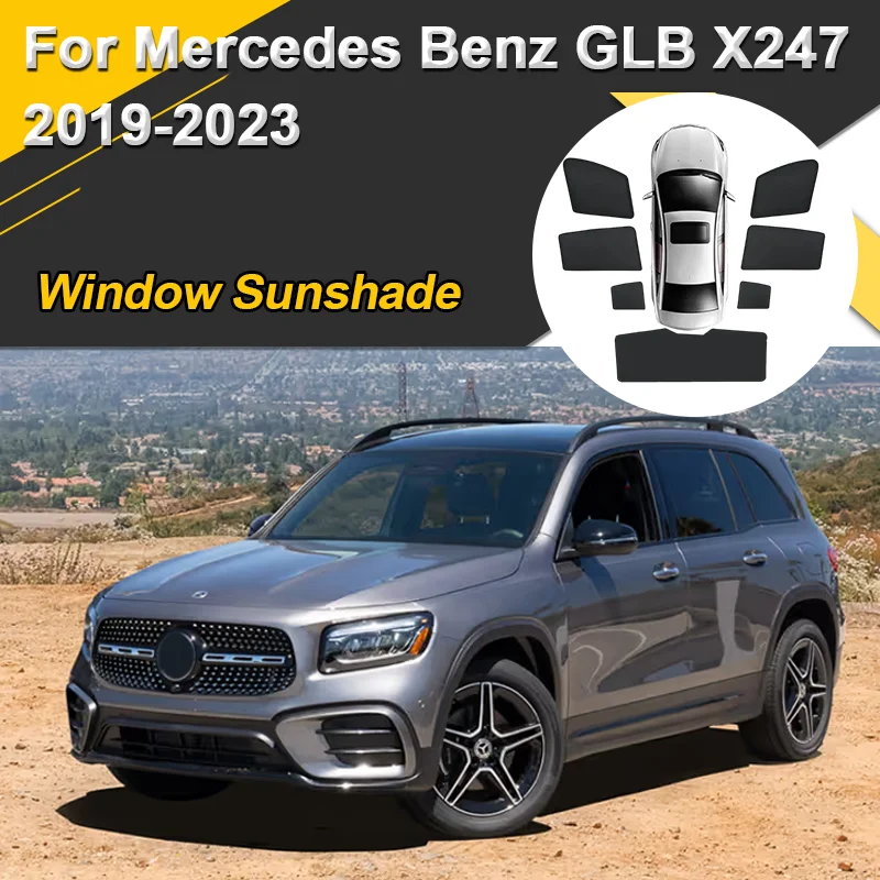 

Car Sun Shades For Mercedes Benz GLB X247 2019 2020 2021 2022 2023 Sunshades Magnetic Heat insulation Window Visor Accessories
