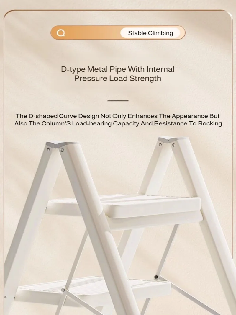 Multifunctional Thickened Folding Ladder 3or4 Step Home Telescopic Herringbone Ladder Portable Footstool with Anti-slip Pedals