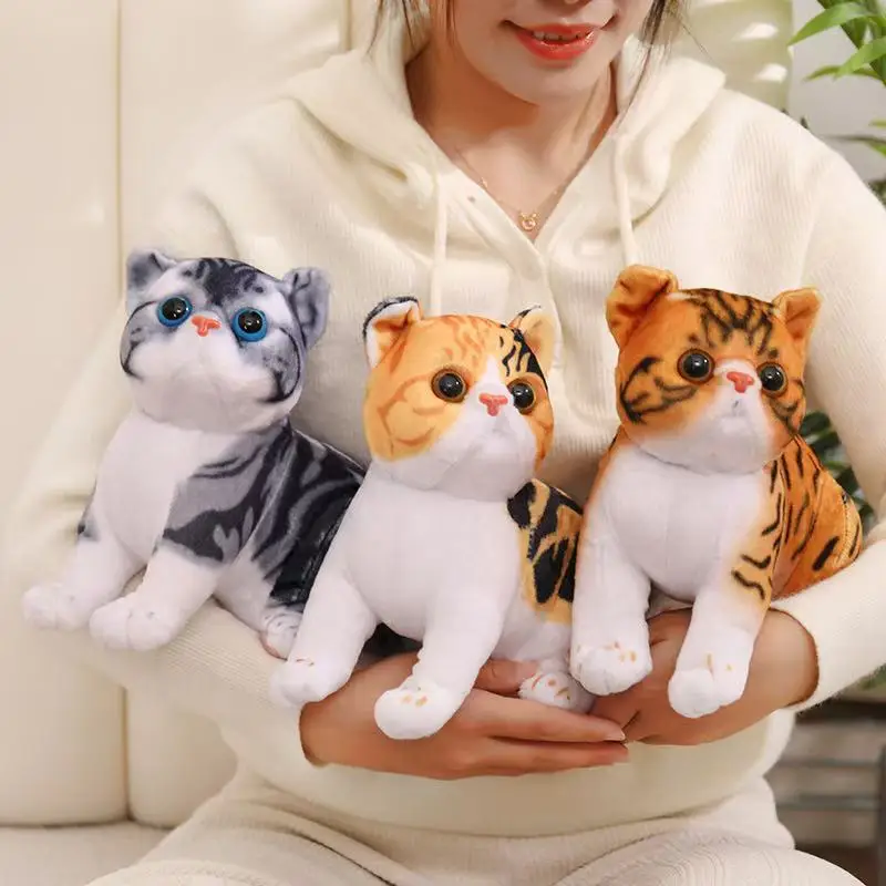 26 cm Neue Simulation Gestreifte Katze Puppe Gefüllte Plüsch Spielzeug Cartoon Anime Nette Kissen Kissen Kissen kinder Geburtstag Geschenk Spaß puppe