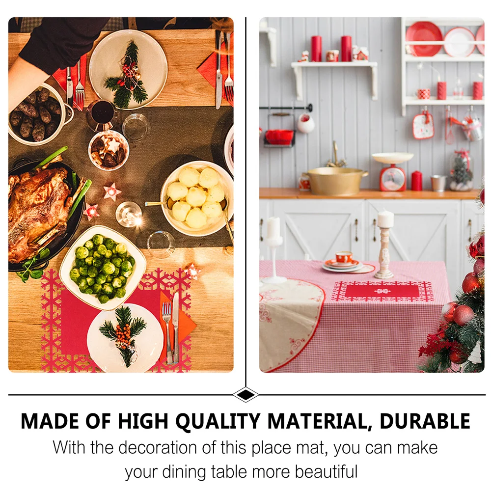 

8 Pcs Christmas Tableware Mat Heat Resistant Placemats Resistance Dinner Decor Insulated Non-woven Fabric