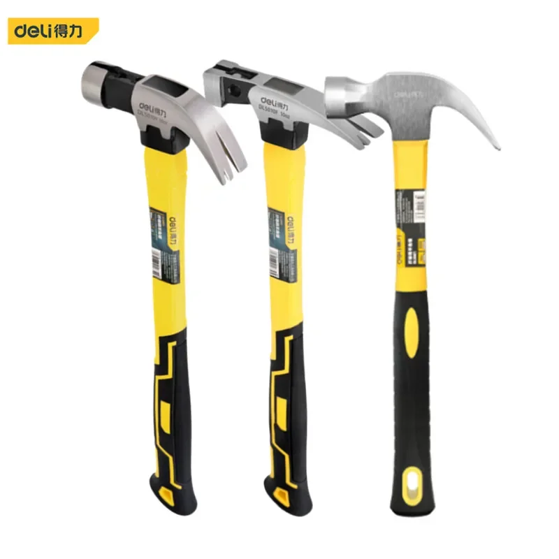 Multifunction Claw Hammer Woodworking Tools Magnetic Hammer Round/Square Head Striking Surface Nail Hammer Safety Hand Tools