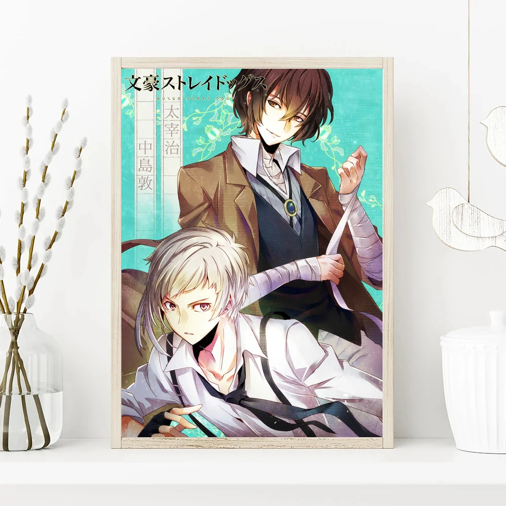 Bungo Stray Dogs Dazai Chuuya Anime Posters Sticky Whitepaper Sticker DIY Room Bar Cafe Kawaii Room Decor