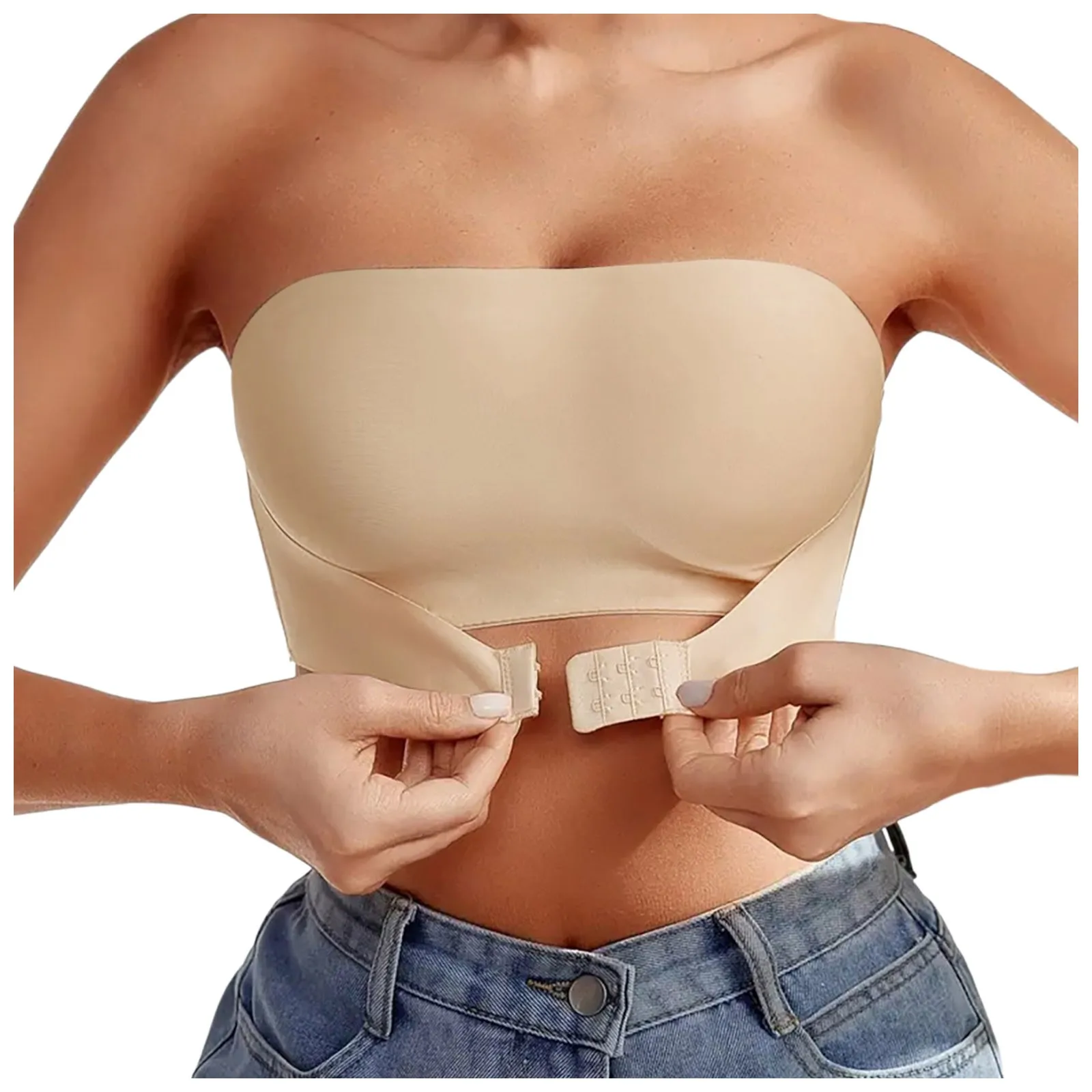 

Women Tube Strapless Bra Chest Wrap Bandeau Seamless Breathable Underwear Tops Non Slip Invisible Bralette Push Up Women's Bra