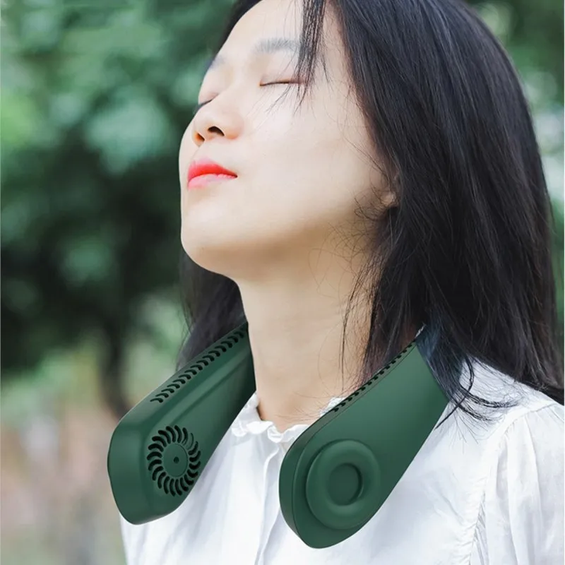 

Мини-безлопастной вентилятор, шейный вентилятор, 2000 мАч, USB перезаряжаемый бесшумный спортивный 3-скоростной регулируемый портативный вентилятор для использования в домашнем офисе на открытом воздухе