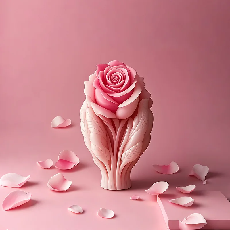Rose Candle Silicone Mold for Wedding Valentine's Day Flower Aromatherapy Soap Ornament Gypsum Epoxy Resin Mold Home Decor view 4