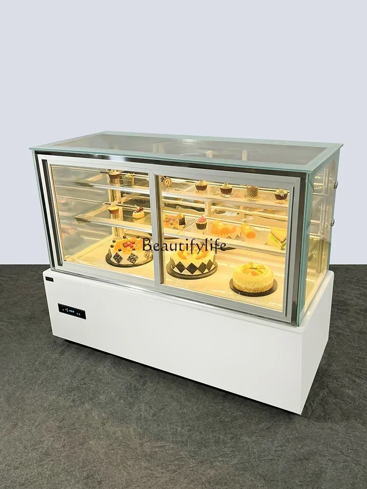 Right Angle Front Door Cake Counter Refrigerated Display Cabinet Air-Cooled Pastry Dessert Fresh-Keeping