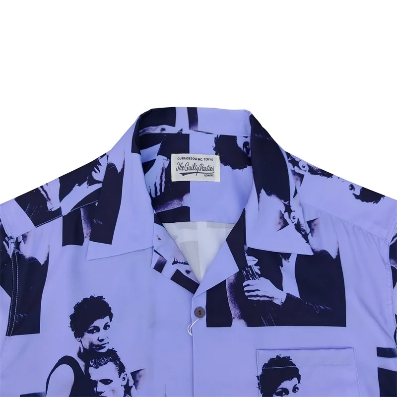Y2K Trend Summer WACKO MARIA Harajuku Japanese Brand Jazz Vintage Brand Mens Womens Hawaii Short Sleeve Shirt