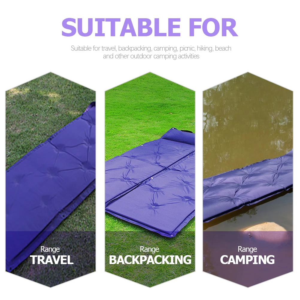 

Portable Inflatable Sleeping Pad Compact Camping Air Mattress For Backpacking Hiking Tent Travel Outdoor Use Self Inflating