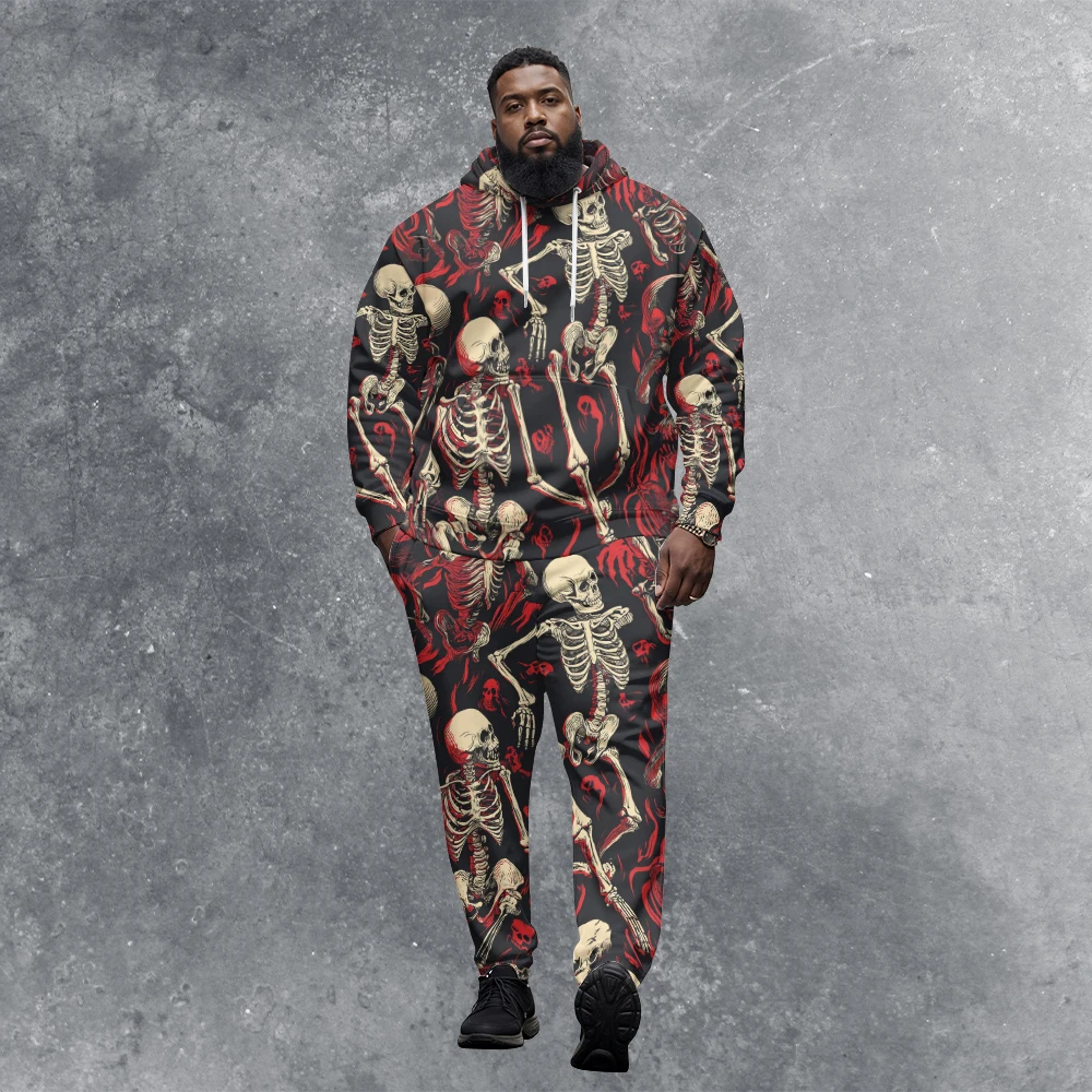 

Halloween Hoodie Pants Tracksuits Festive Spooky Ghost Skull Pumpkin Bat Patterns Loungewear Comfortable Holiday Party Costume