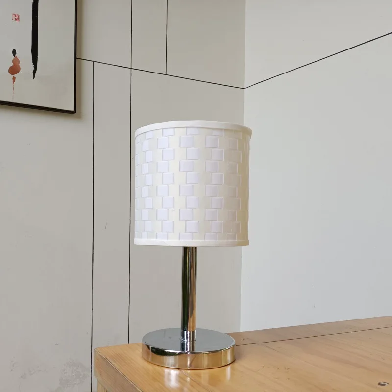 Nordic Desk Lampshade Barrel-shaped Lampshade Study Lamp Hand-woven Fabric PVC Lampshade Fabric Bedside Atmosphere Lamp