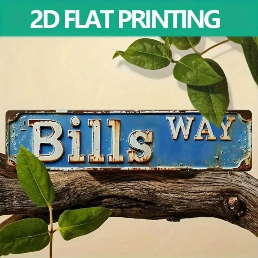 Bills Way Metal Sign 10×40cm – Waterproof Retro Wall Plaque for Home Decoration