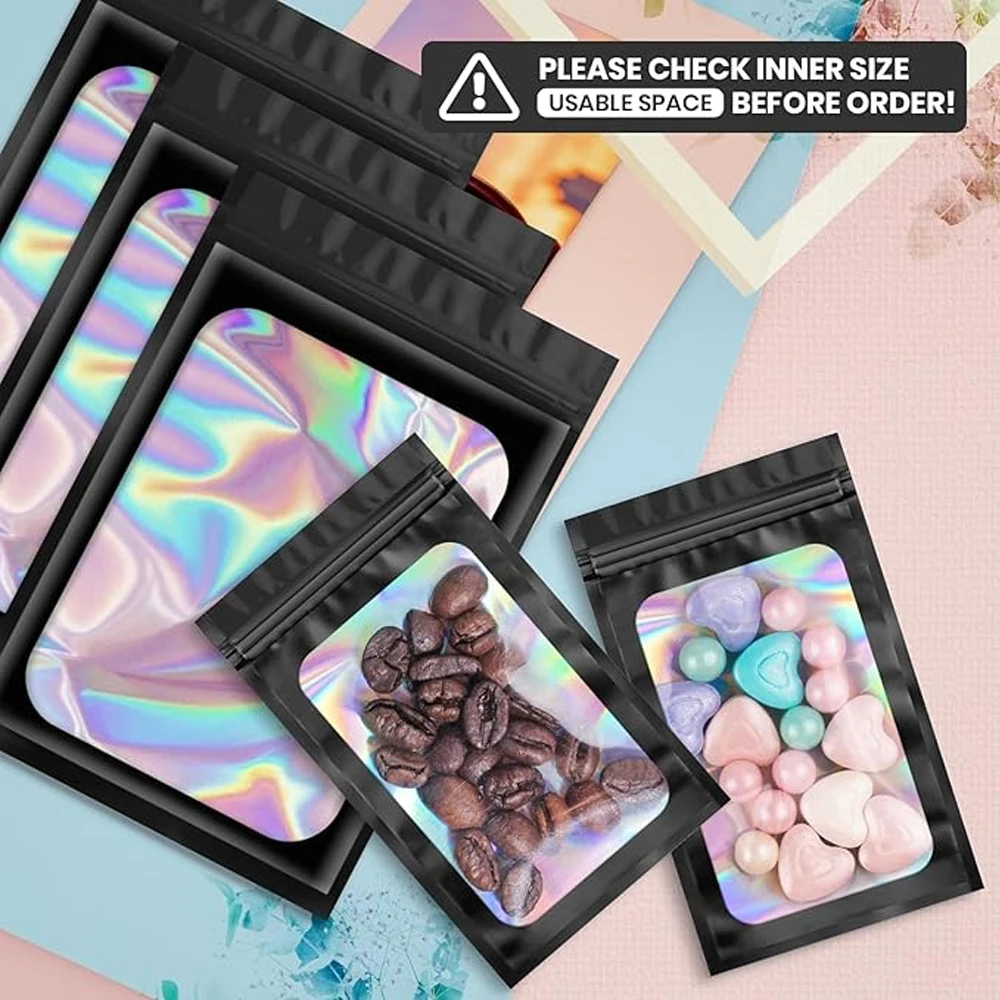 10-1000Pcs Holographic Ziplock - đánh giá và giá Women Bags Under 500
