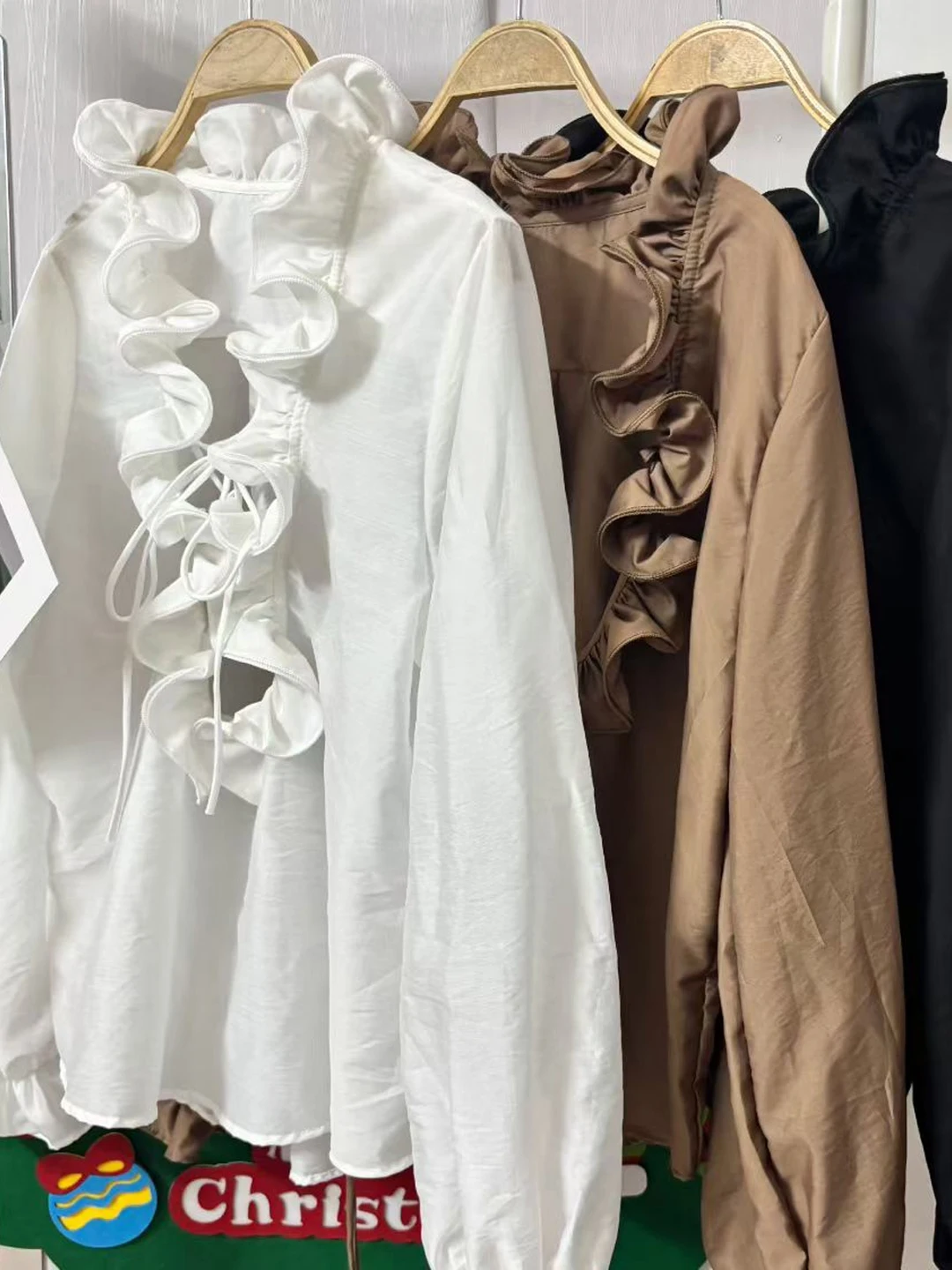 

Faionable Street Sle Women's irt with Bow Tie Loose Fit Slimming Upper Body Korean Sle Commute Wind Long Sve ...