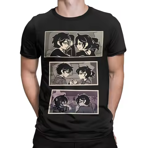 Awesome Anime The Coffin Of Andy And Leyley T-Shirts Men O Neck Pure Cotton T Shirt Short Sleeve Tee Shirt Gift Idea Clothing