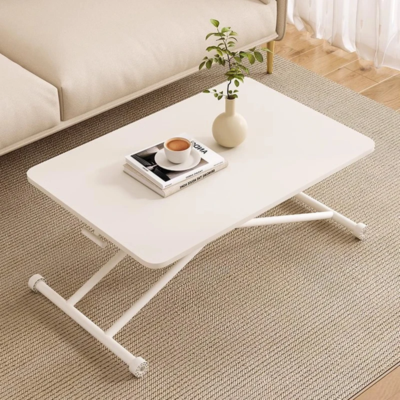 Minimalist White Nordic Coffee Tables Modern Makeup Liftable Metal Living Room Funky Vanity Table Basse Pour Salon Furniture