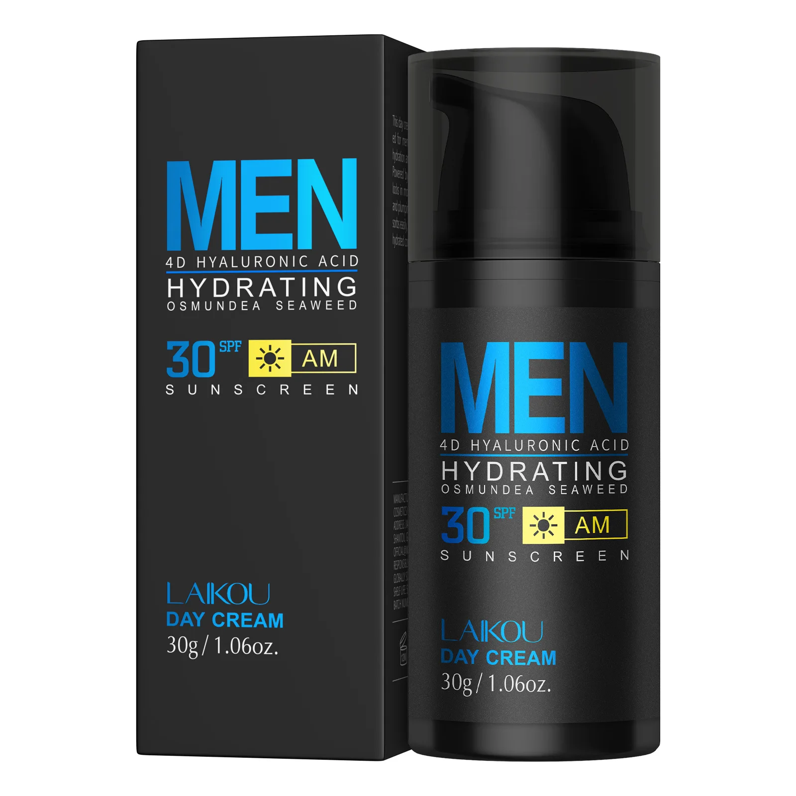 

LAIKOU SPF30 Men Face Moisturizer, Lightweight Day Cream for Oily Skin, Non-greasy Hydrating Sunblock Lotion Men Skin Care
