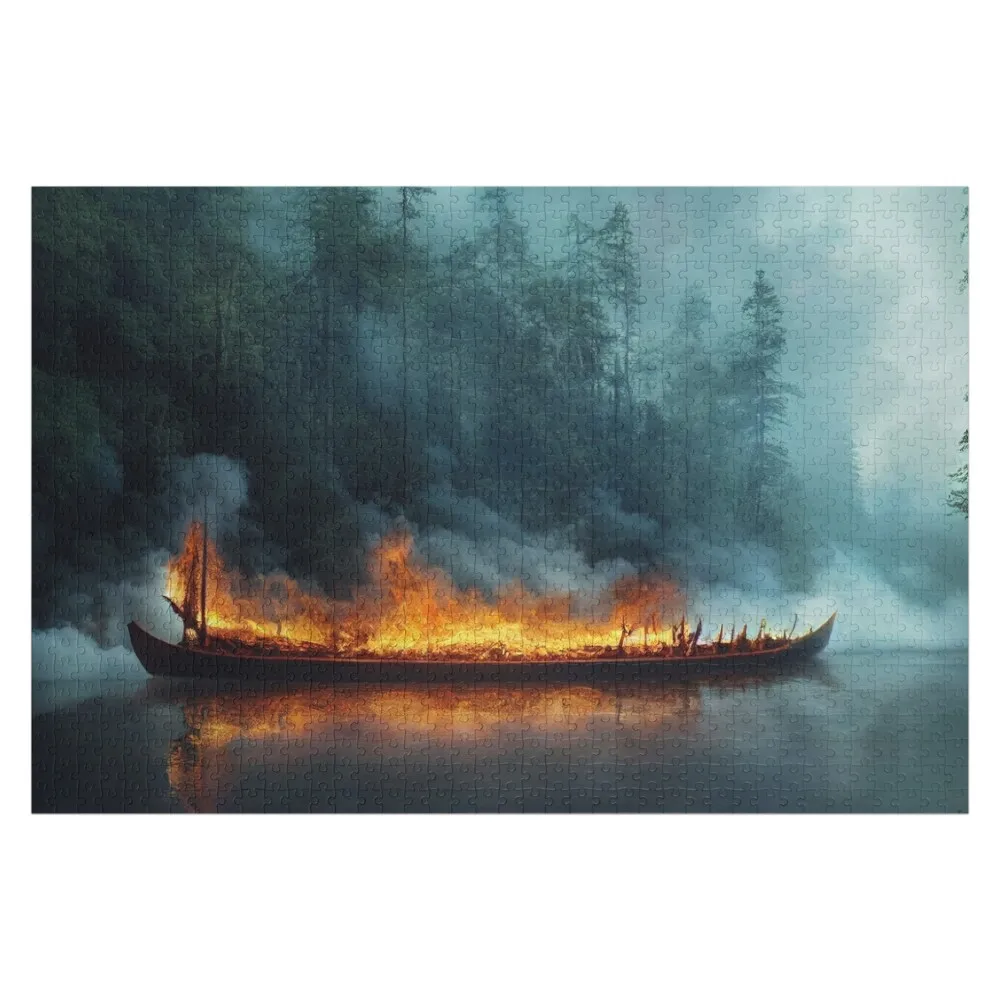 

Пазл «Похороны викингов», длинный корабль, персонализированный подарок, индивидуальное изображение, фотопазл по индивидуальному заказу