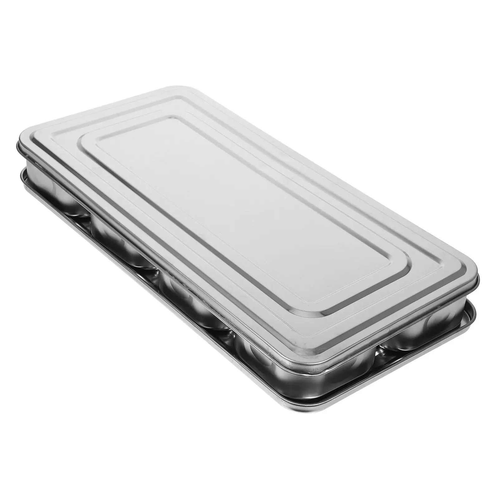 

Stainless Steel Seasoning Box 8 Compartments Lid Keeps Spices Fresh Organized Countertop Neat Multi Use Spice