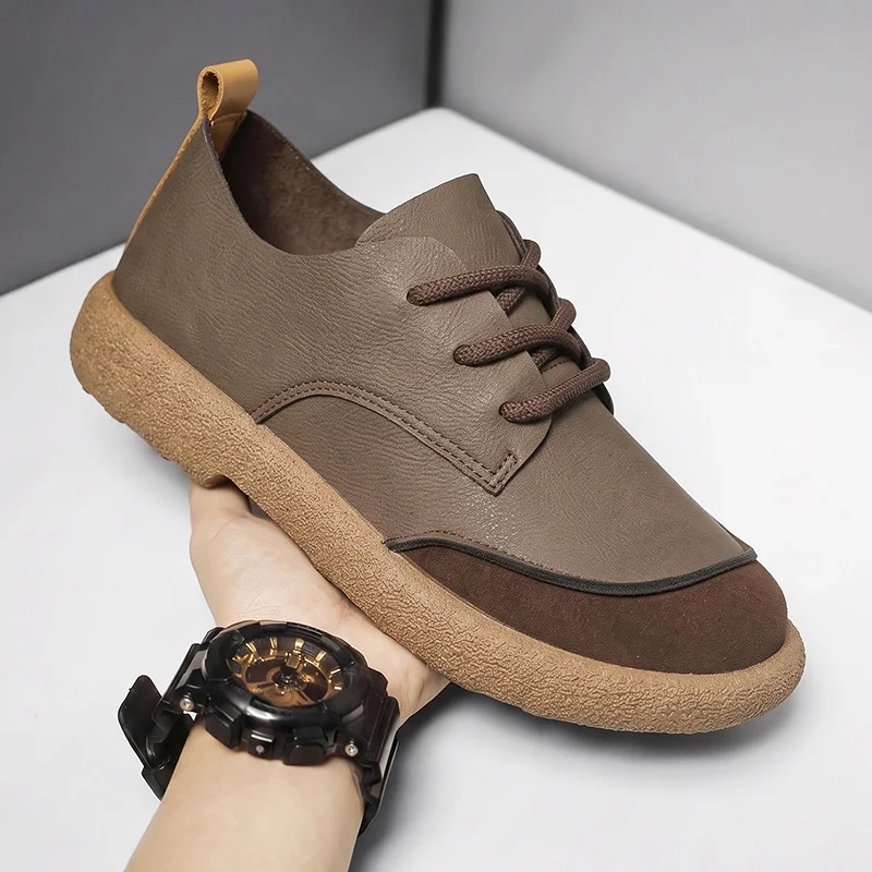Brown Casual Shoes Men's Shoes Are Fashionable Made of Durable Suede Material Comfortable Walking Shoes Suitable for Daily Wear
