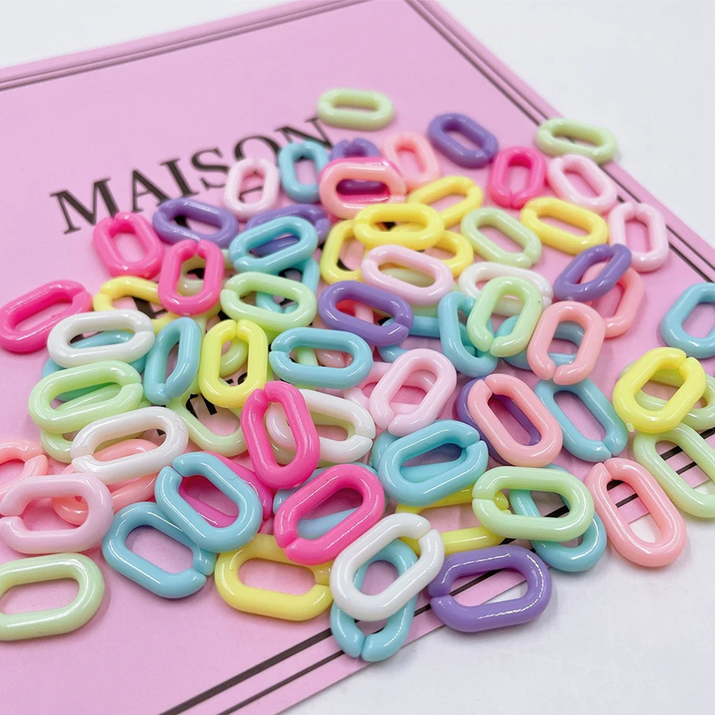 

800Pcs Eyeglass Chain Decorative Accessories Oval Acrylic Link Connectors for DIY Phone Strap Wallet Glass Lanyard Trouser Chain