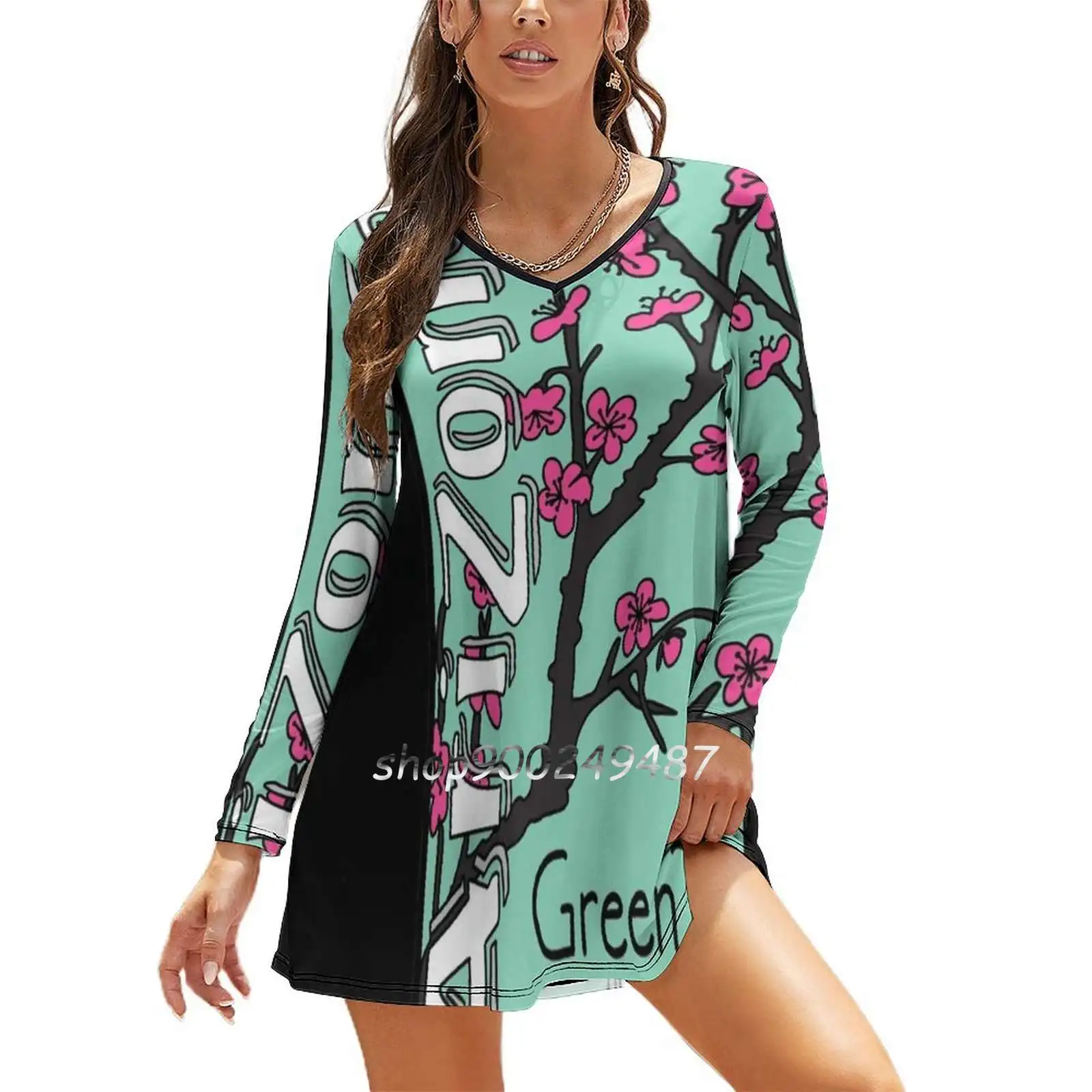 Arizona Green Tea Flare Dress Multiple styles Print Dress Short and Long Sleeve Dress Arizona Tea Green Tea Ice Tea