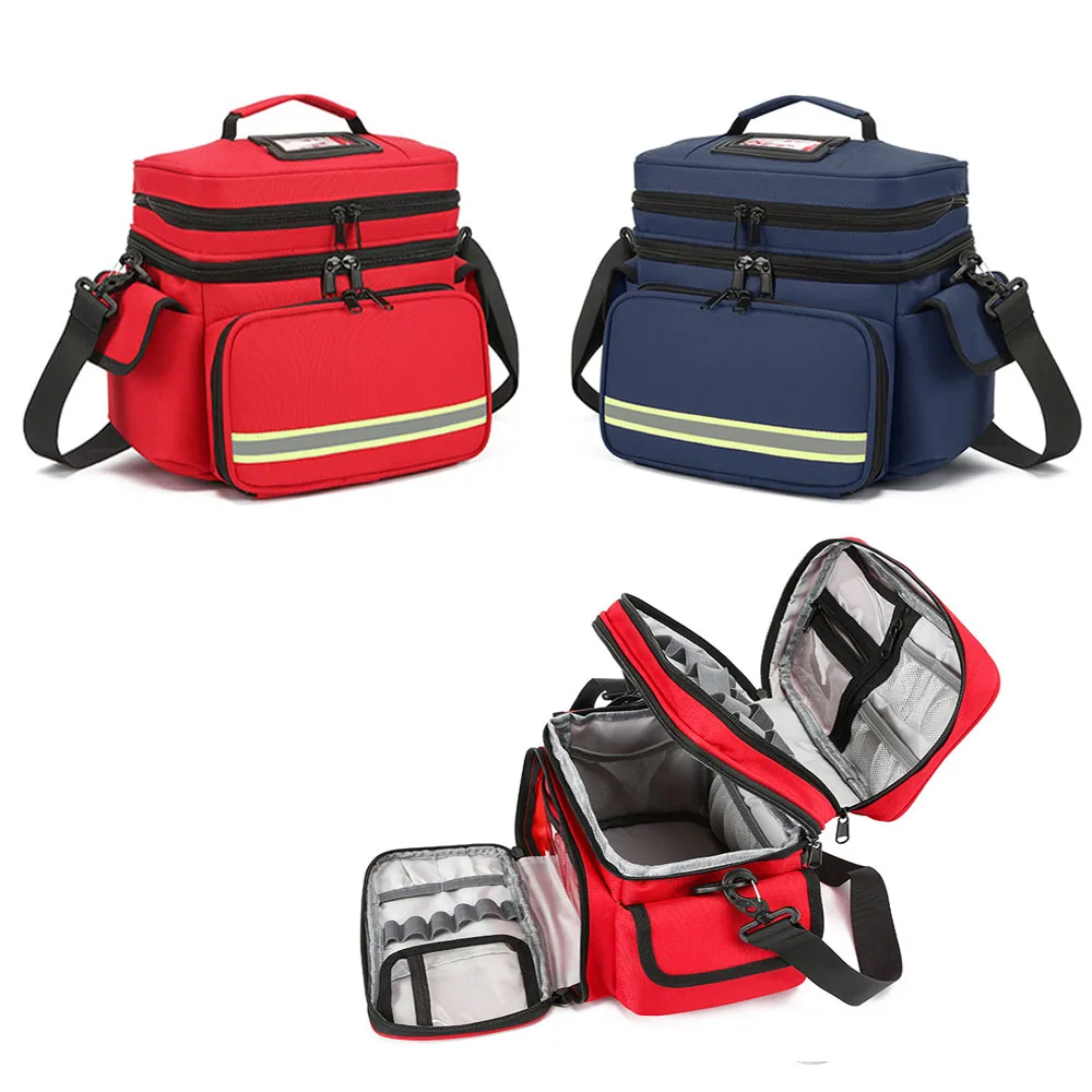 

Double Layer Medical Bag Empty First Aid Bag Emergency Trauma Bag Empty, First Responder Organizer for Nurses, Home Health Care