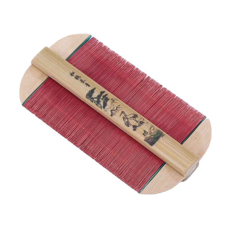 Traditional Double Sided Bamboo Lice Comb Dense Teeth Anti-Itch Head Flea Dandruff Scraping Hair Care Comb