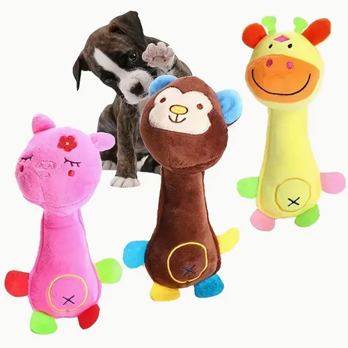 귀여운 목소리 원숭이 돼지 사슴 봉제 물기 치아 퍼즐 개 장난감, 상호 작용 감정 증가, 가구 눈물 감소, 1 개