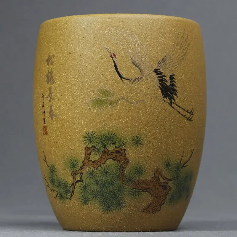 Handmade Teacup Crane Painted Master Cup 200ml Real Yixing Zisha Duan Clay Cup