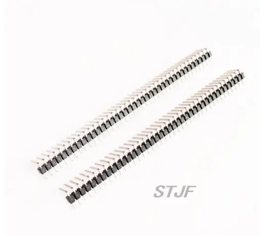 10pcs 40 Pin Single Row Female Male Pin Header Connector GOLD 40 Pin Single Row round hole Right Angle Connector Strip