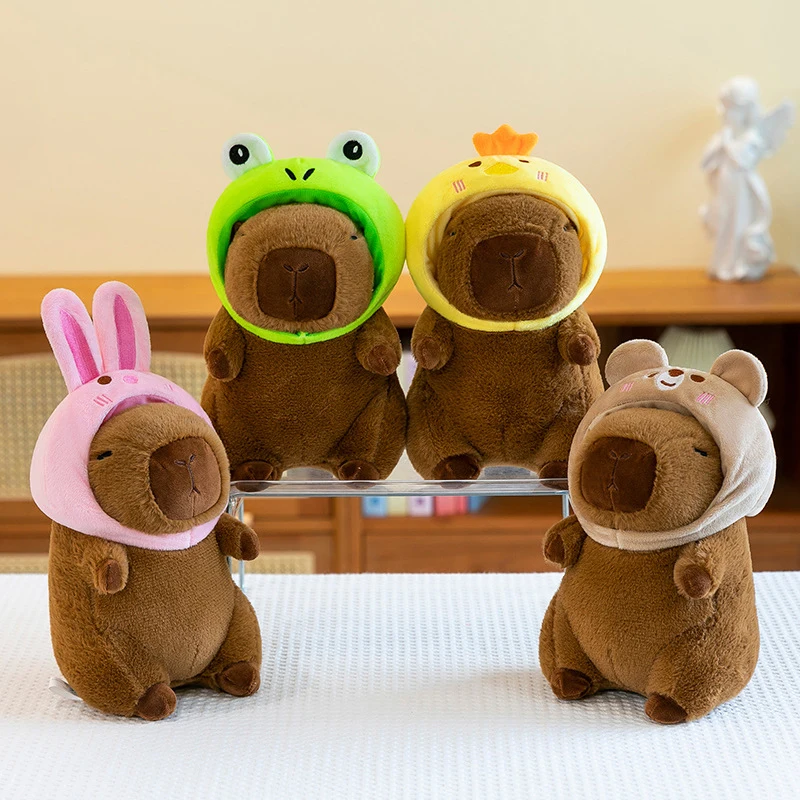 25cm Series Capybara Plush Simulation Capibara Anime Fluffty Toy Cute Doll Stuffed Animals Soft Doll Plush Christmas Gifts