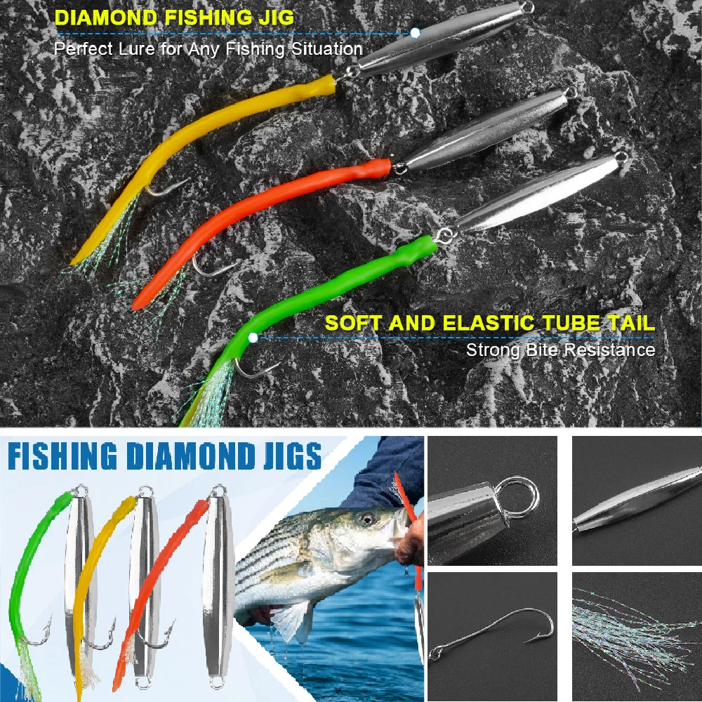 3 قطعة الماس الرقص المياه المالحة الصيد السحر ملعقة معدنية تهزهز البحرية التصيد تصفح الصيد ل متجرد باس التونة لعبة كبيرة الصيد