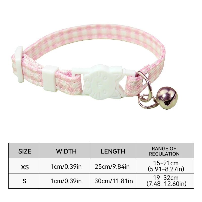 Verstellbares Gitter-Schnallen-Halsband mit Glocke für Katzen: Anti-Erstickungs-Sicherheitskragen und Alltagszubehör für Katzen – Detail 10