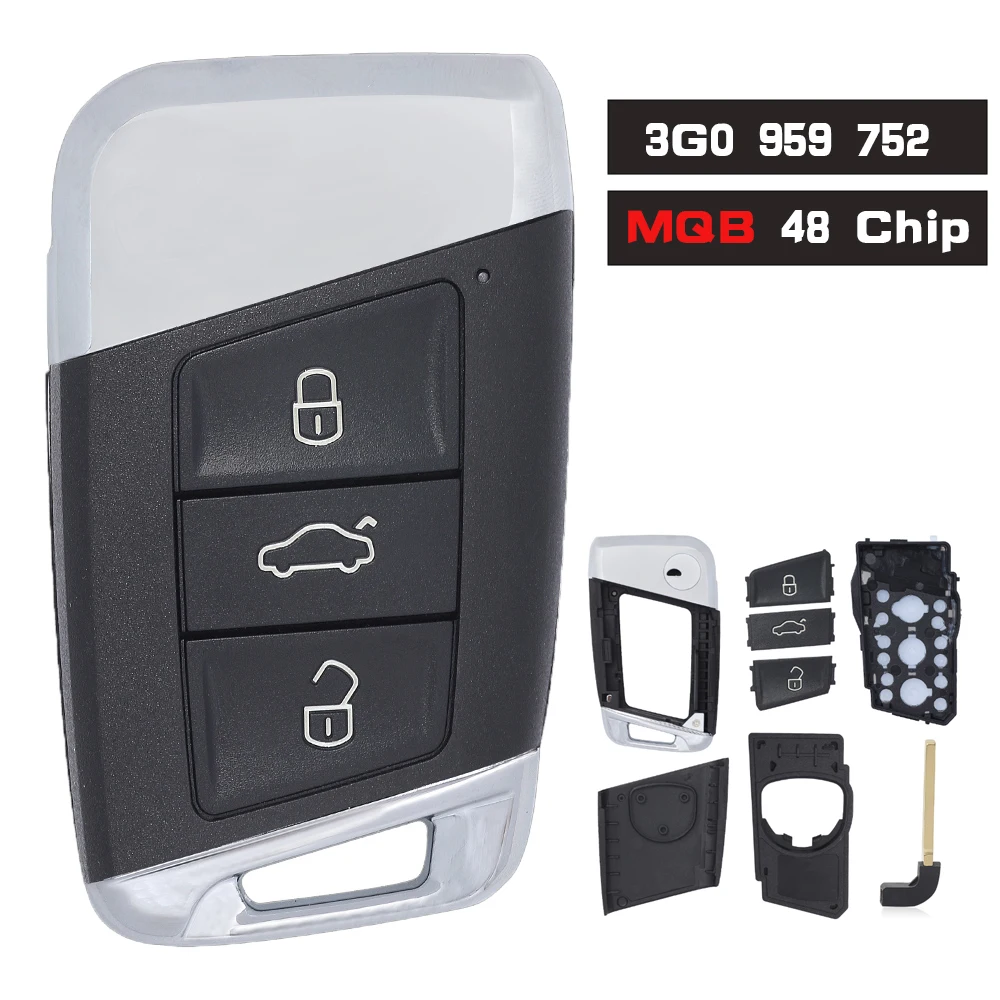 

KEYECU Keyless Go 3G0959752/ 3G0 959 752 Smart Remote Key Fob 434MHz MQB ID48 for Volkswagen VW Passat Magotan B8 for Skoda A7