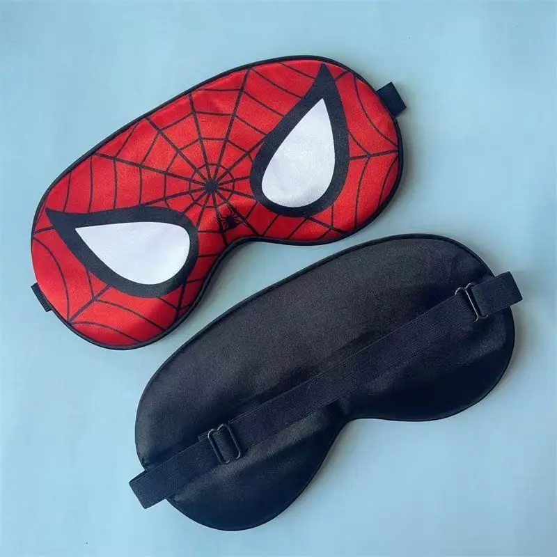Antifaz de dibujos animados de anime para estudiantes, bonito antifaz de Spider-Man de imitación de seda, antifaz opaco y transpirable para trabajadores de oficina, protección ocular, en stock.