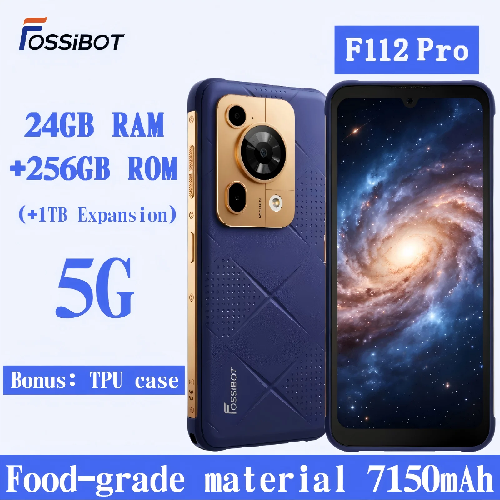 FOSSiBOT F112 Pro Rugged Smartphones 5G, Mobile Phones 2026 with 24GB RAM+256GB ROM, 6.88