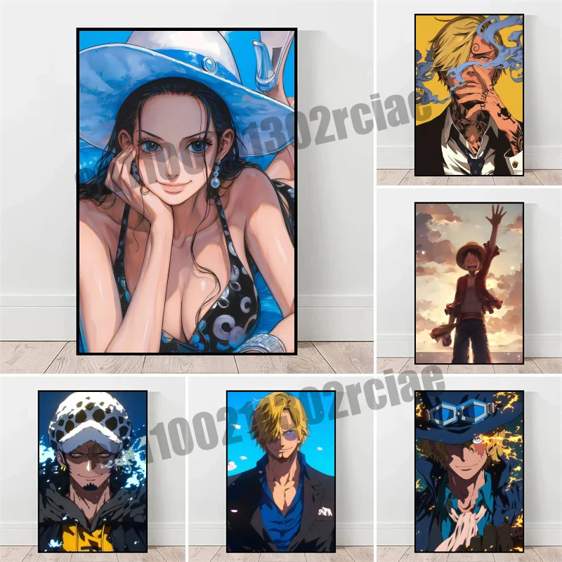 

Japanese Anime Childhood One Piece, Robin, Sanji, Cool Style Poster Canvas Painting Poster Suitable for Bedroom Decoration Gift