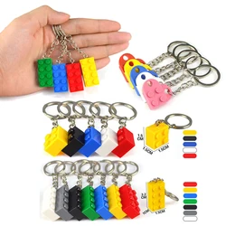 10-20Pcs/Lot Colorful Brick 2x4 2x2 Heart-shaped Key Chain Building Block Toys For Kids Gift Compatible with MOC Brick Keychain