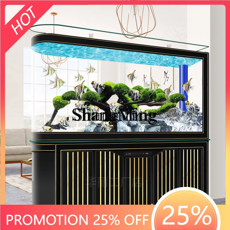 

SM fish tank with cabinet integrated living room large floor-to-ceiling bottom cabinet household entrance glass tank