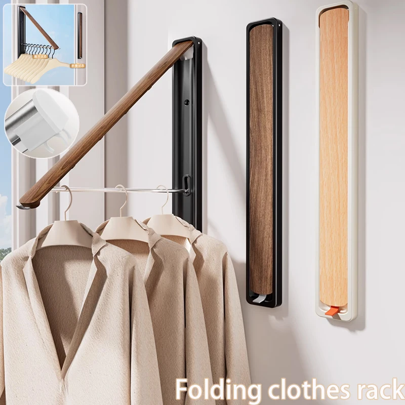 

No Drilling Folding Clothes Drying Rack Invisible Drying Blanket Indoor Bay Window Hanging Clothes Rack for Wall Closet Balcony